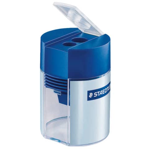 Temperamatite con contenitore Staedtler Noris a 2 fori 512 001 grigio-blu 512 001